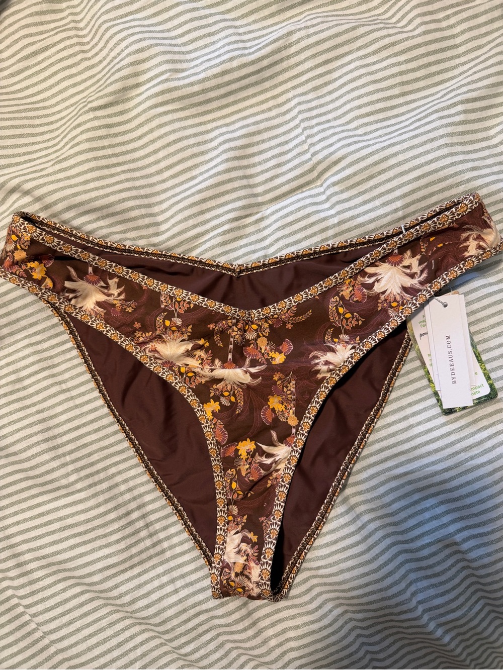 NEW Bydee Swim Brown Palmera Bikini Bottom